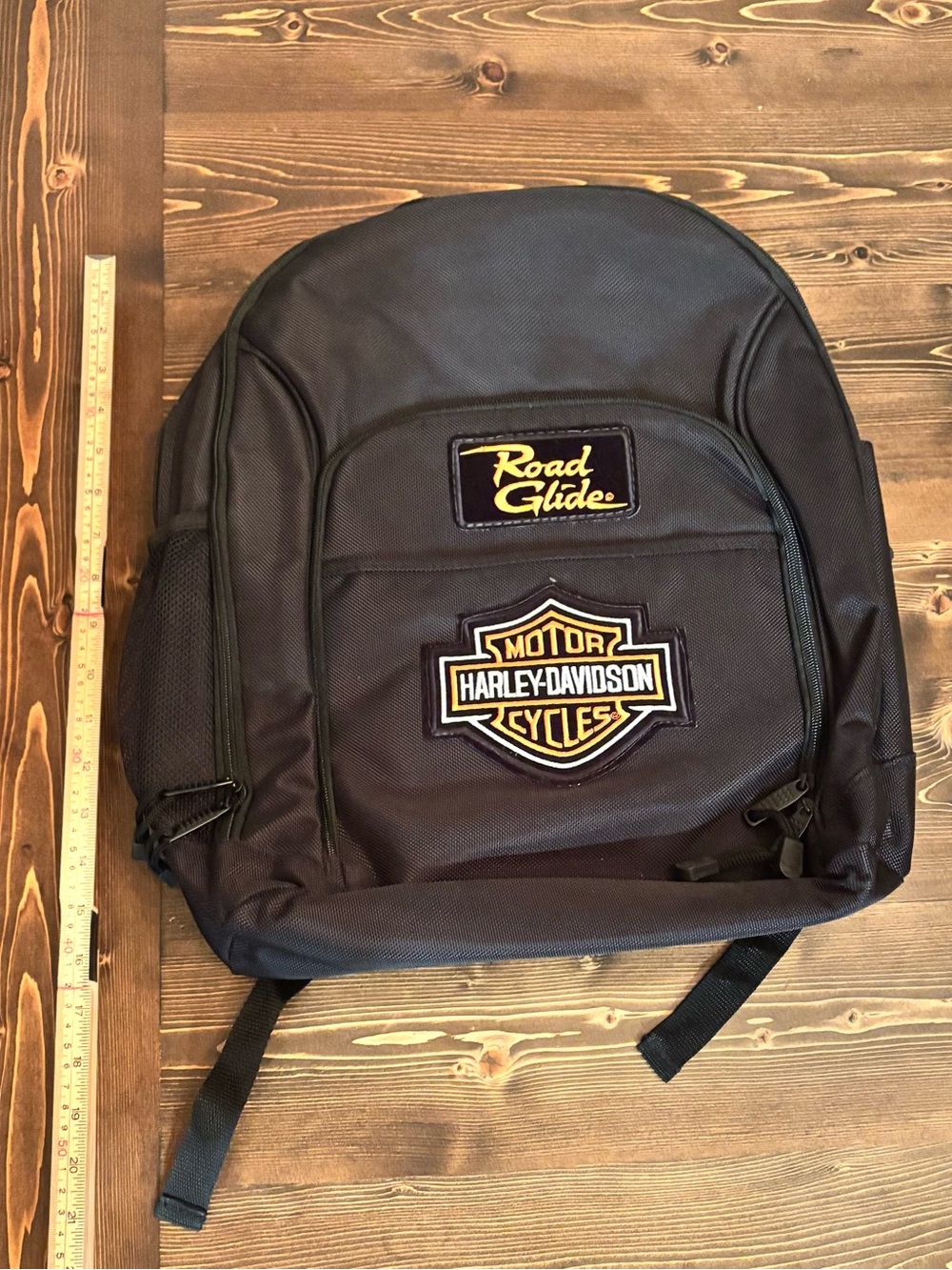 Harley-Davidson Black Backpack with Yellow Logo Patch